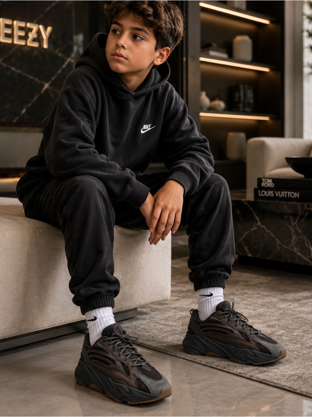 Adidas Yeezy Boost 700 V2 Dark Charcoal Sneakers Size 4